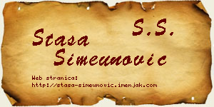 Staša Simeunović vizit kartica